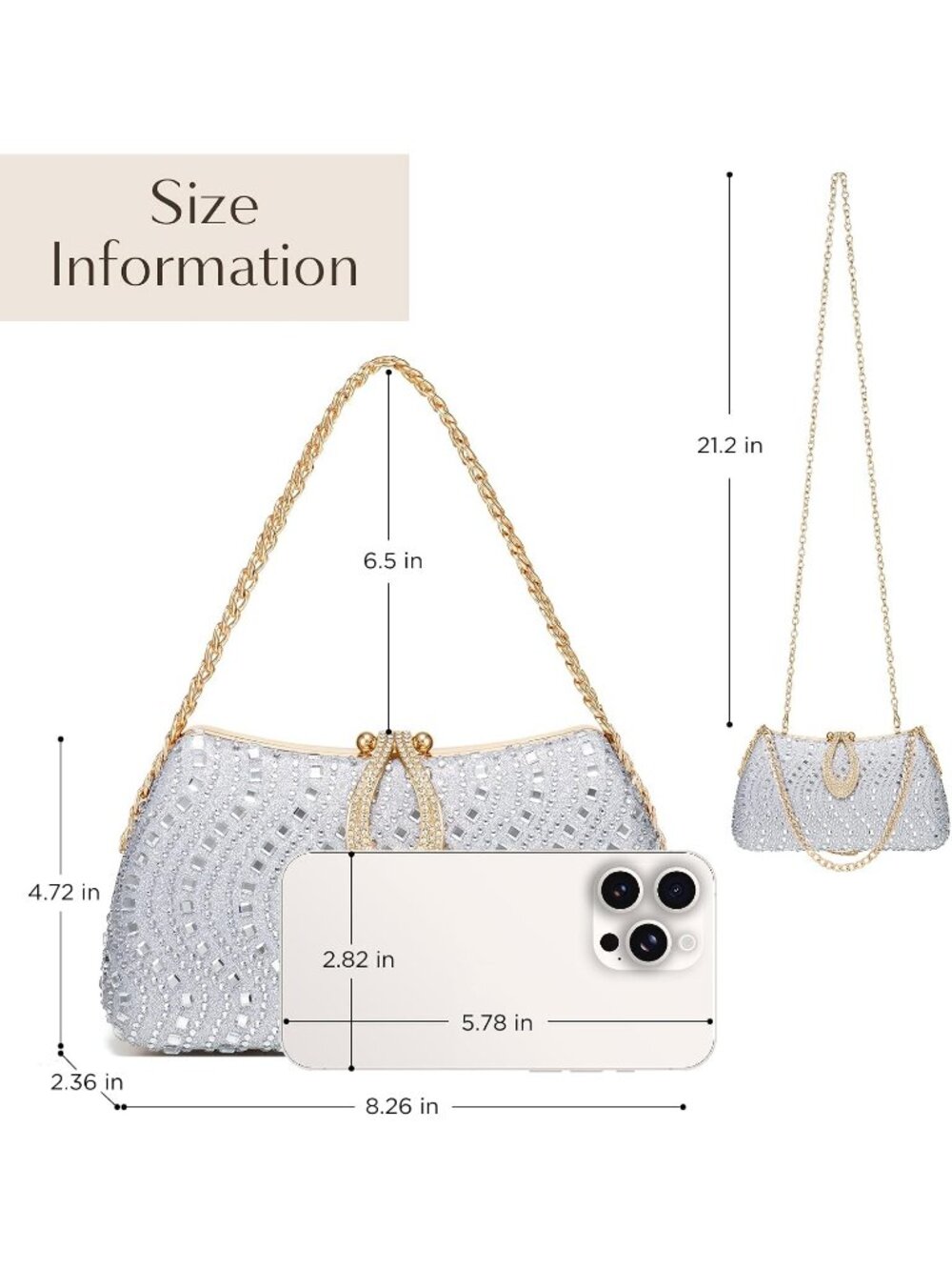 https://poshmark.com/listing/Women-Silver-Clutch-Purse-Evening-Party-Prom-Chain- - Picture 4 of 6